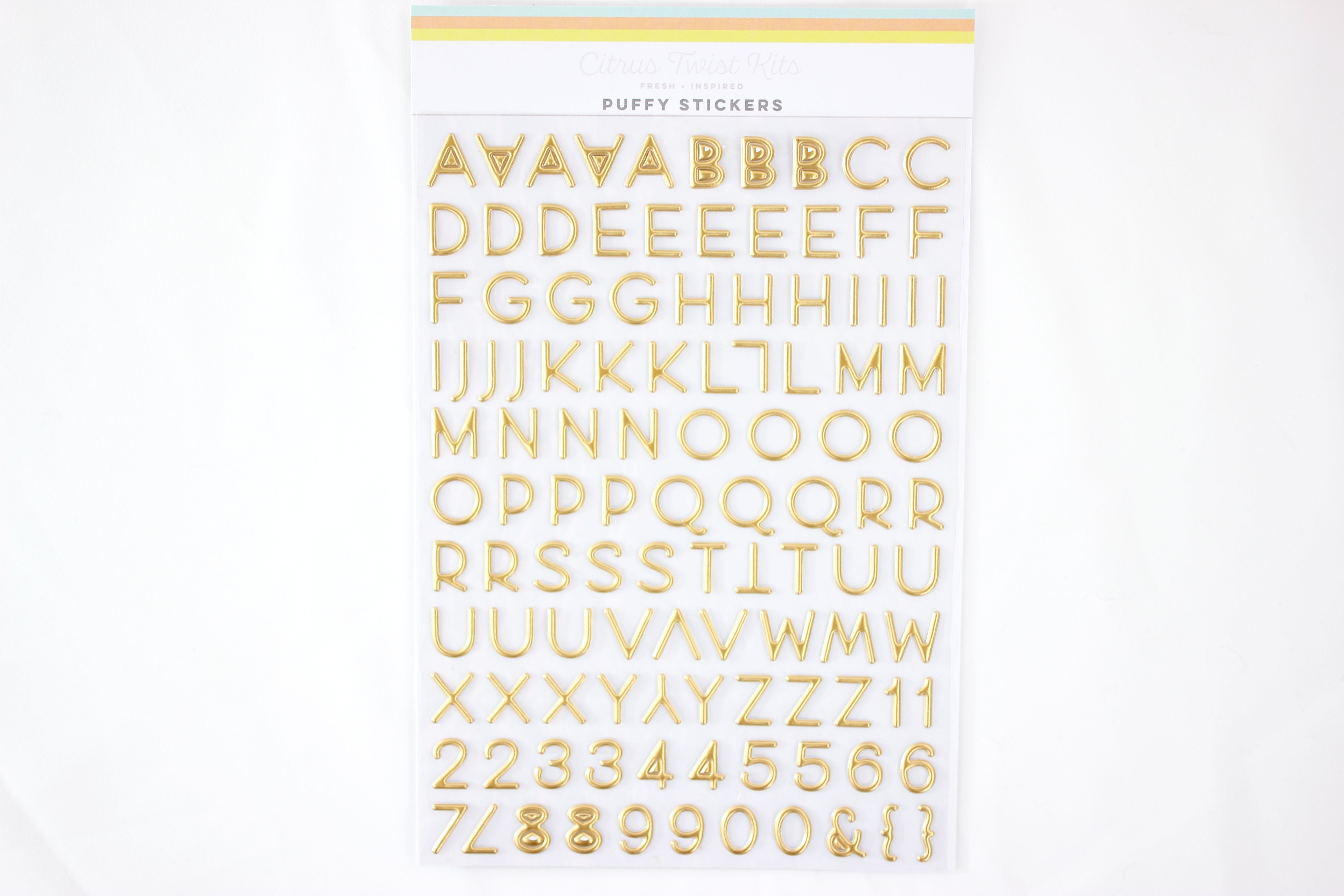 Citrus Twist Gold Alphabet Puffy Stickers – Citrus Twist Kits
