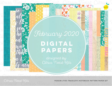Possibilities Notebook Digital Papers - February 2020