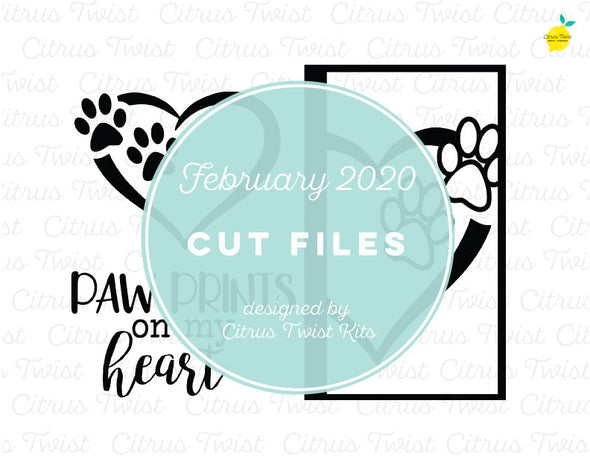 Cut file - PAW PRINTS ON MY HEART - February 2020