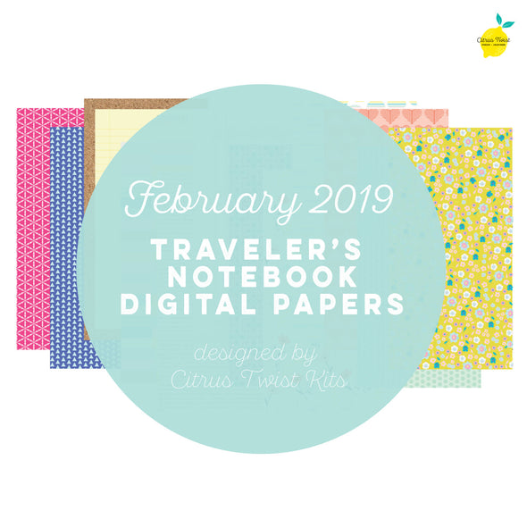 Love Stories Traveler's Notebook Digital Papers - February 2019