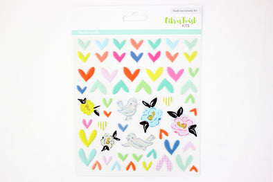 Citrus Twist "WHIMSICAL HEARTS" Puffy Stickers