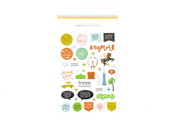 Citrus Twist EXPLORE Puffy Stickers by Elif Sahin