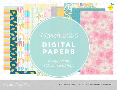 Weekender Notebook Digital Papers - March 2020