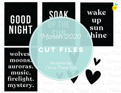 March 2020 - PLACEMAT WORDS - Cut File