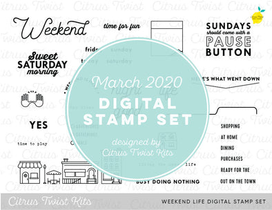 Citrus Twist This is Life "Weekend Life" Digital Stamp Set - March 2020