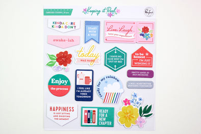 Pinkfresh KEEPING IT REAL Chipboard Cardstock Stickers