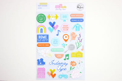 Pinkfresh LET'S STAY HOME Puffy Stickers