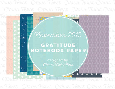 Gratitude Notebook Digital Papers - November 2019