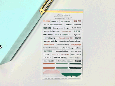 Citrus Twist Life-Crafted "SLOW DAYS" Tiny Word Stickers