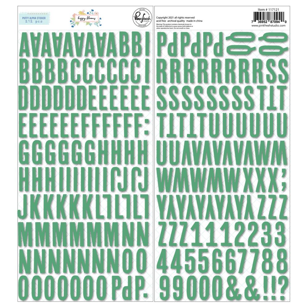 Large Dark Green Puffy Alphabet Stickers